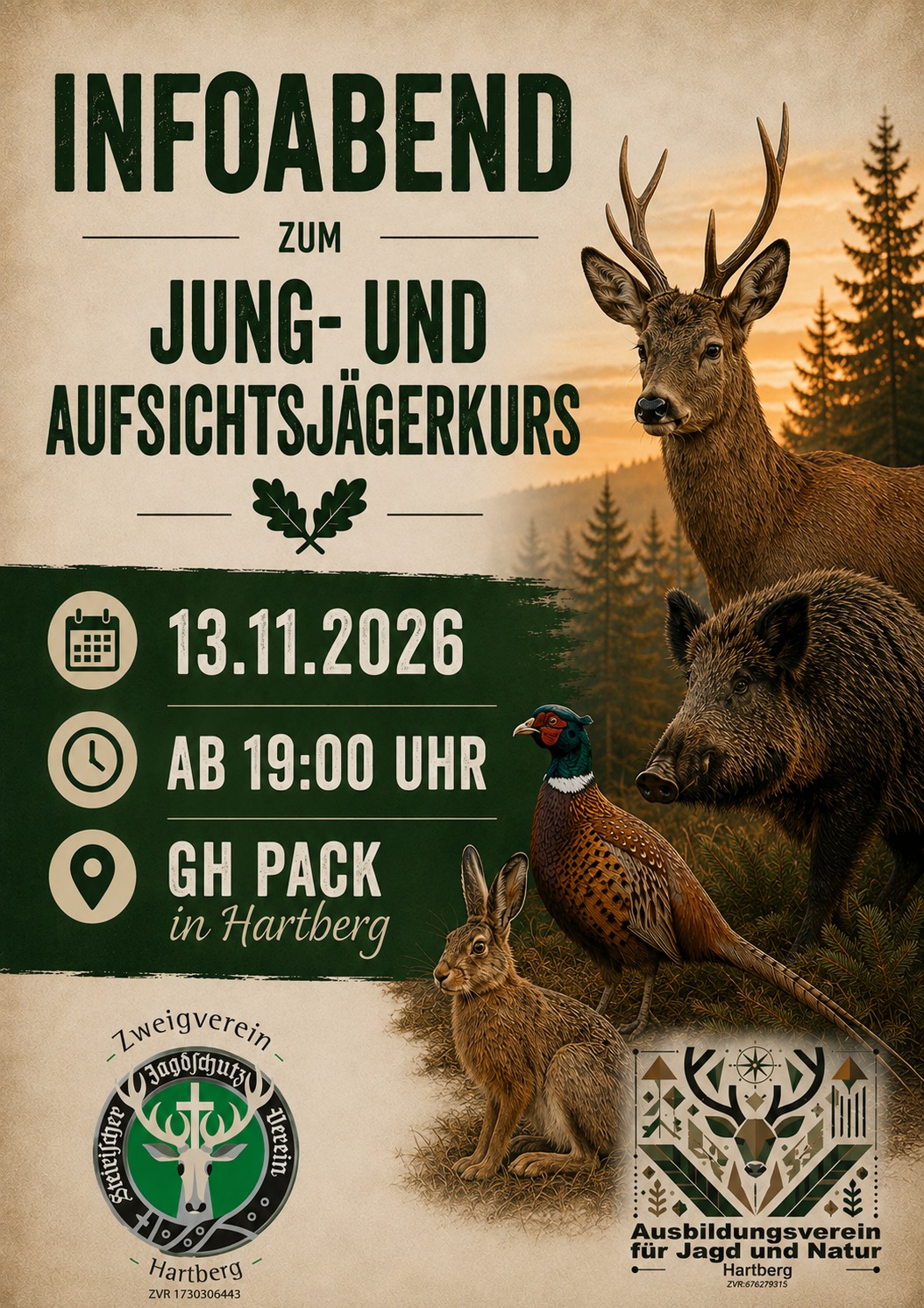 Flyer zu Jagdkurs Infoabend